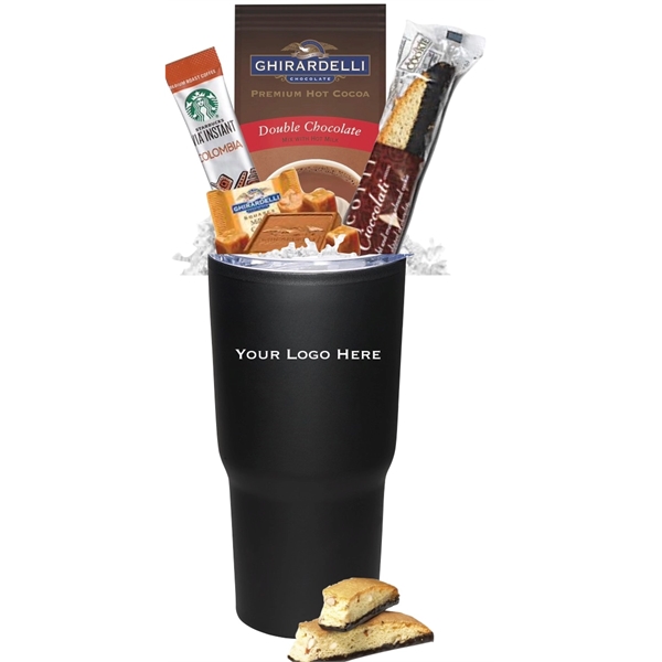 Tumbler filled Ghirardelli Cocoa,Starbucks VIA, Chocolate and Cookie... from ASI 89971 Stuff A Mug