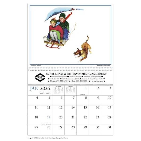 Twelve-imprint appointment monthly calendar with 1 Color Standard Ink ad.... from ASI 40480 Koozie Group / HotLine®