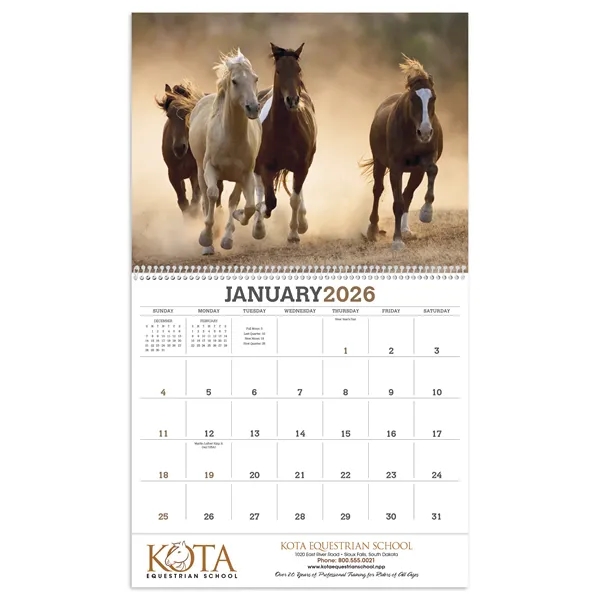 11 x 19 2024 Horse calendar on #70 paper with UV-coated... from ASI 40480 Koozie Group / Norwood Triumph Calendar