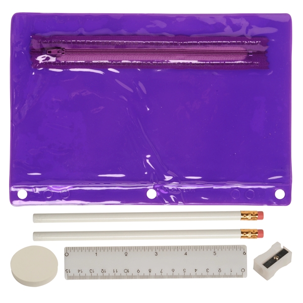 6 1/4" x 9 1/4" translucent zippered PVC School Kit pouch... from ASI 52840 Evans Manufacturing