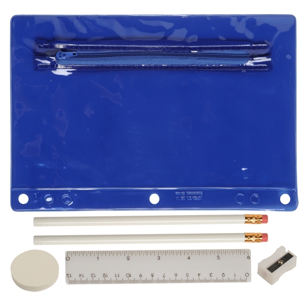 Translucent back to school kit pouch with pencils, eraser, plastic ruler,... from ASI 52840 Evans Manufacturing