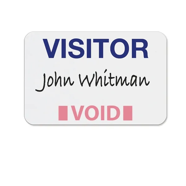 Hand-writable ONEstep expiring badges with pre-printed VISTOR title activate in ONE... from ASI 79898 Promovision / PROMOVISION