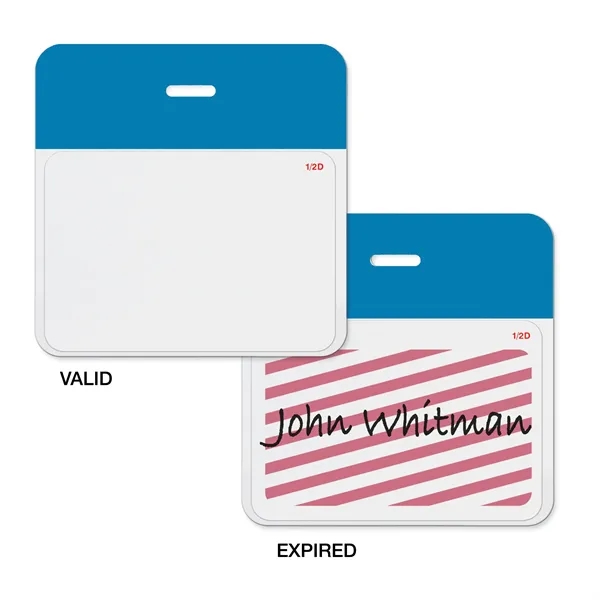 TEMPbadge 2-part expiring badges let you know when a visitor's time... from ASI 79898 Promovision / PROMOVISION