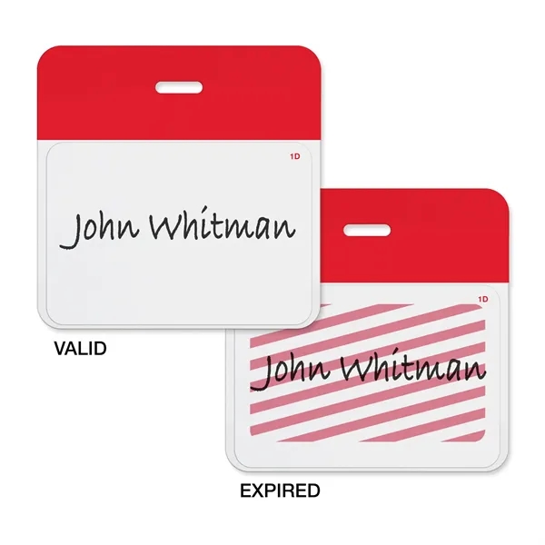 TEMPbadge 2-part expiring badges let you know when a visitor's time... from ASI 79898 Promovision / PROMOVISION