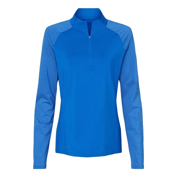 Adidas Women's Stripe Block Quarter-Zip Pullover... from ASI 84358 S&S Activewear