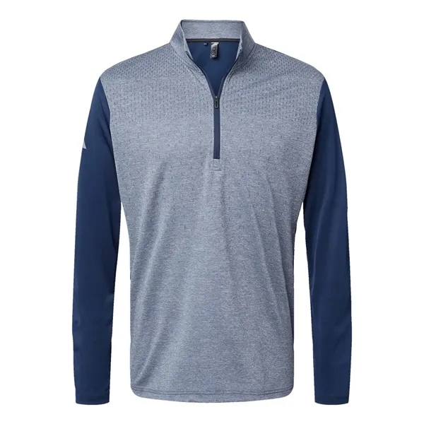 Adidas Heather Block Print Quarter-Zip Pullover... from ASI 84358 S&S Activewear
