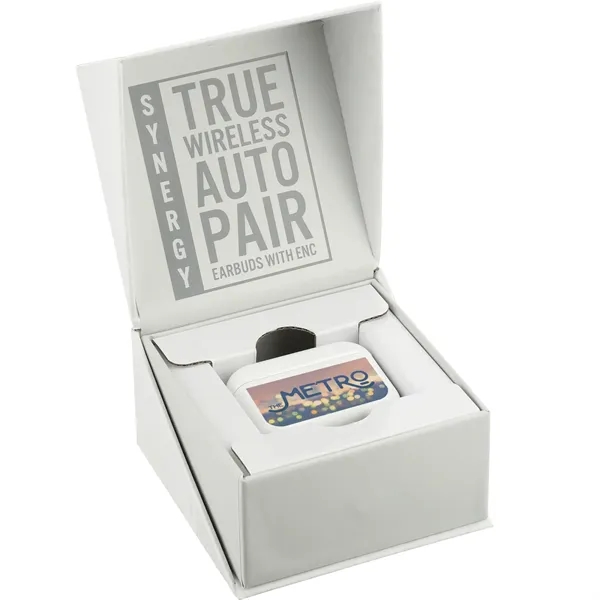 1.01" x 2.28" x 1.85" charging case with Synergy wireless earbuds... from ASI 66887 PCNA / Leeds