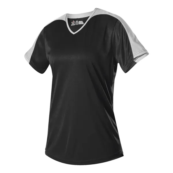 Girls Vneck Fastpitch Jersey... from ASI 84358 S&S Activewear
