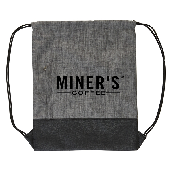 16 3/8" x 13 1/8" polyester heather drawstring backpack with drawstring... from ASI 52840 Evans Manufacturing