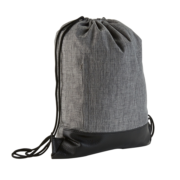 16 3/8" x 13 1/8" polyester heather drawstring backpack with drawstring... from ASI 52840 Evans Manufacturing