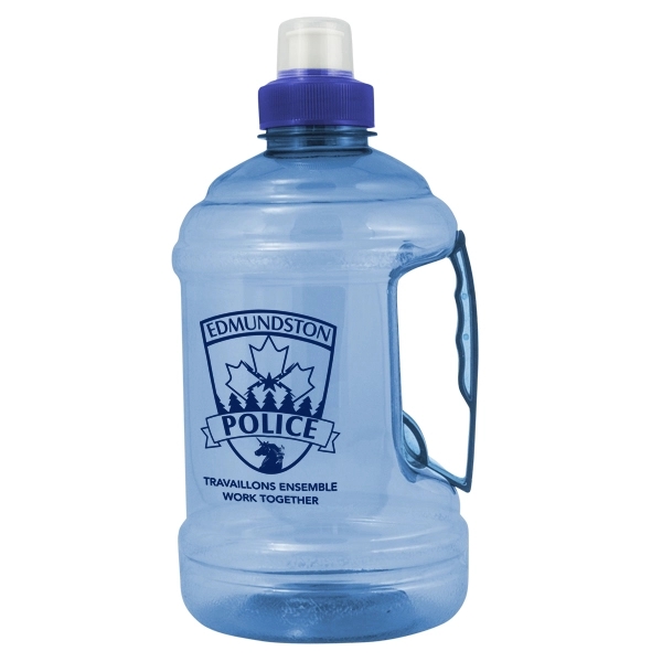 Practical plastic bottle with handle and lid with retractable spout.... from ASI 42920 Busrel Inc