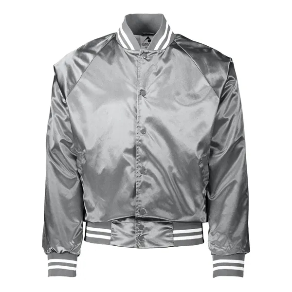 Satin Baseball Jacket Striped Trim... from ASI 84358 S&S Activewear
