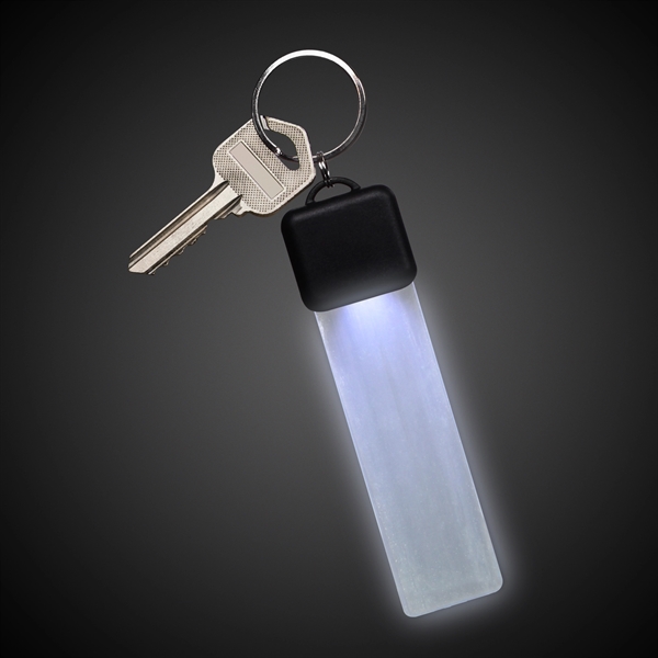 Promotional keychain with laser engraved graphics, bright LED lights and replaceable... from ASI 42016 Brighter Promotions Inc