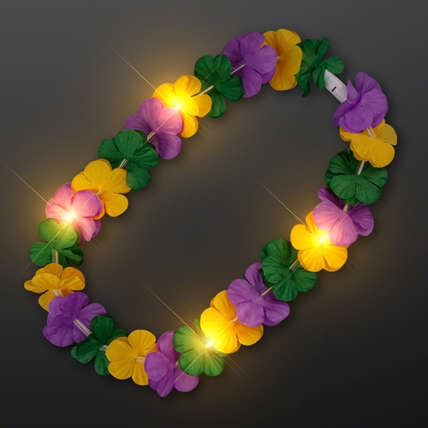 Mardi Gras Lei Light Up Flower Necklace; Blank Pricing... from ASI 34194 ALightPromos