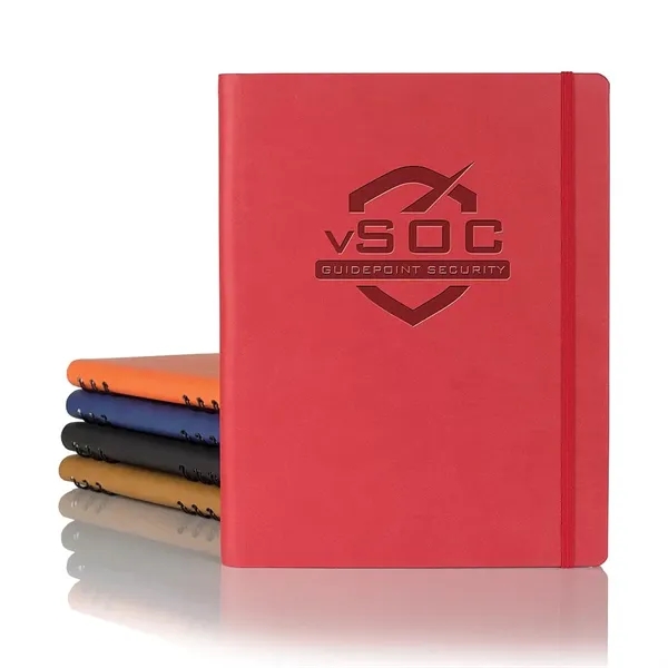 Journal with 240 pages of gray ruled white paper, triple ring... from ASI 68507 The Magnet Group / Castelli