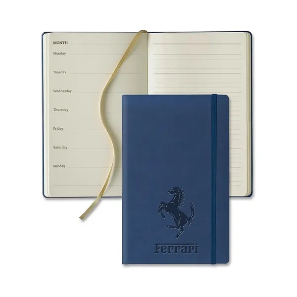 128-page ivory perpetual calendar with textured color cover and gold ribbon... from ASI 68507 The Magnet Group / Castelli