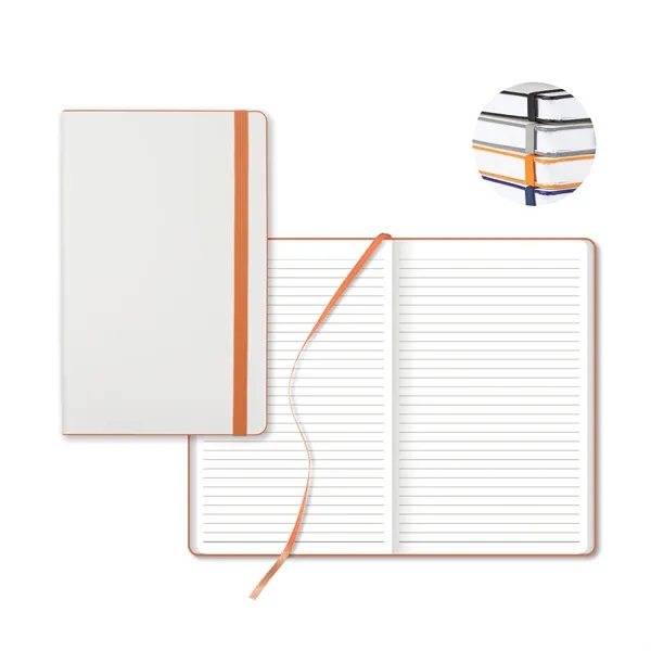 White laser medio lined white page journal.... from ASI 68507 The Magnet Group / Castelli