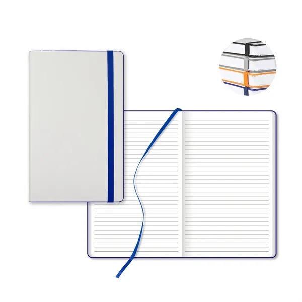 White laser medio lined white page journal.... from ASI 68507 The Magnet Group / Castelli