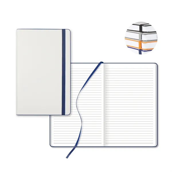 White laser medio lined white page journal.... from ASI 68507 The Magnet Group / Castelli
