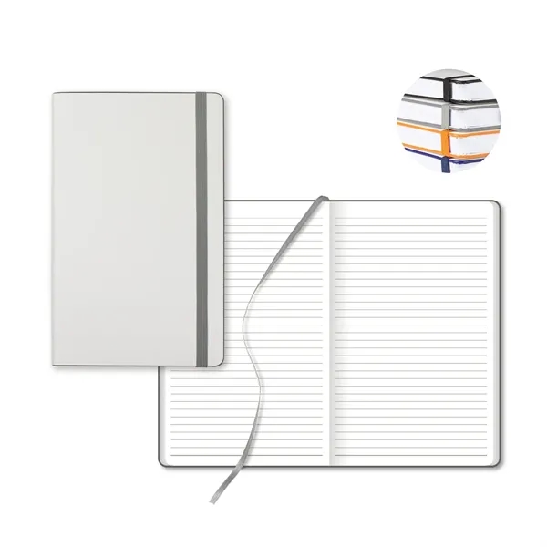 White laser medio lined white page journal.... from ASI 68507 The Magnet Group / Castelli