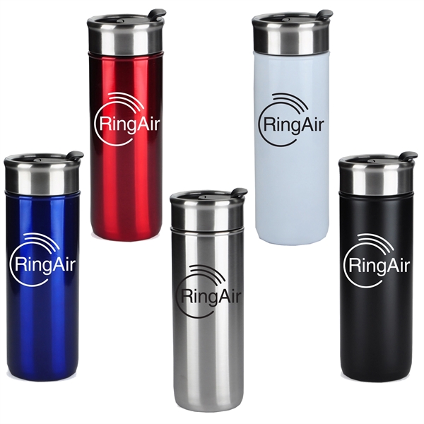 18 oz. Conquest stainless-steel drink bottle; includes screw-on lid with a... from ASI 90859 Tempo Industries Inc / Tempoline