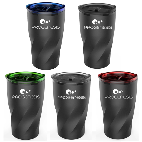 14 oz. vortex stainless-steel tumbler with colored lid.... from ASI 90859 Tempo Industries Inc