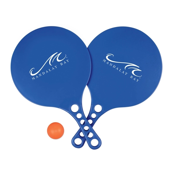 Beach paddle ball set with two 13" x 7 3/4" paddles... from ASI 98360 WOWLine / WOWLine®