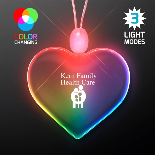 Light Up Acrylic Heart Necklace; Blank and Imprinted Pricing... from ASI 34194 ALightPromos