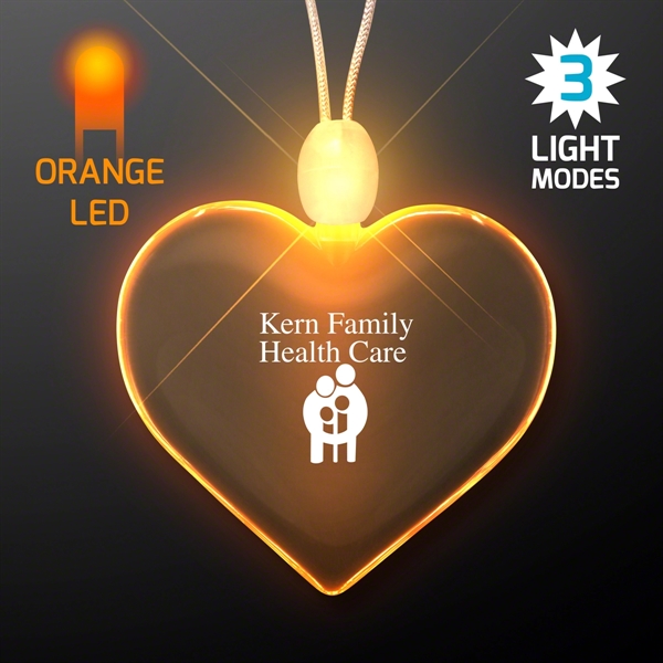 Light Up Acrylic Heart Necklace; Blank and Imprinted Pricing... from ASI 34194 ALightPromos