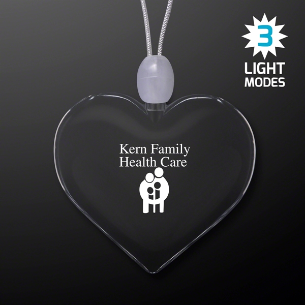 Light Up Acrylic Heart Necklace; Blank and Imprinted Pricing... from ASI 34194 ALightPromos