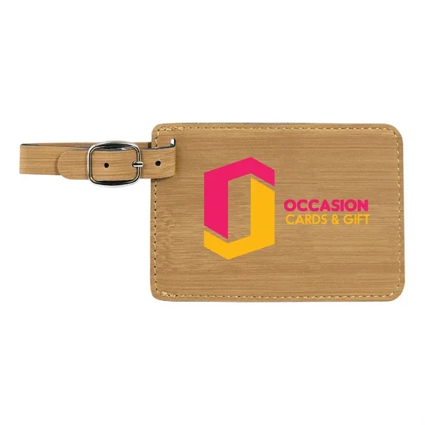 4 1/4" x 2 3/4" x 1/16" PU leatherette bamboo-look luggage... from ASI 74601 Calico