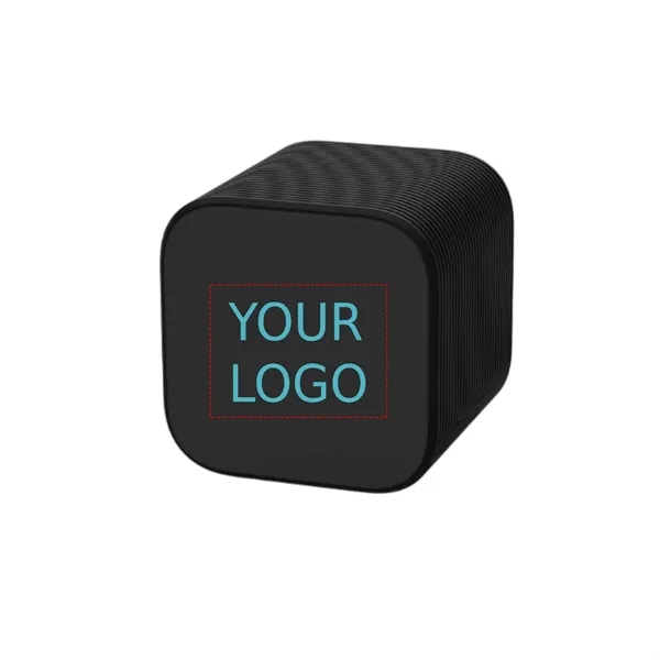 Mini cube wireless Bluetooth speaker plus 1 color silkscreen imprint on... from ASI 37218 Athena Promo (tm)