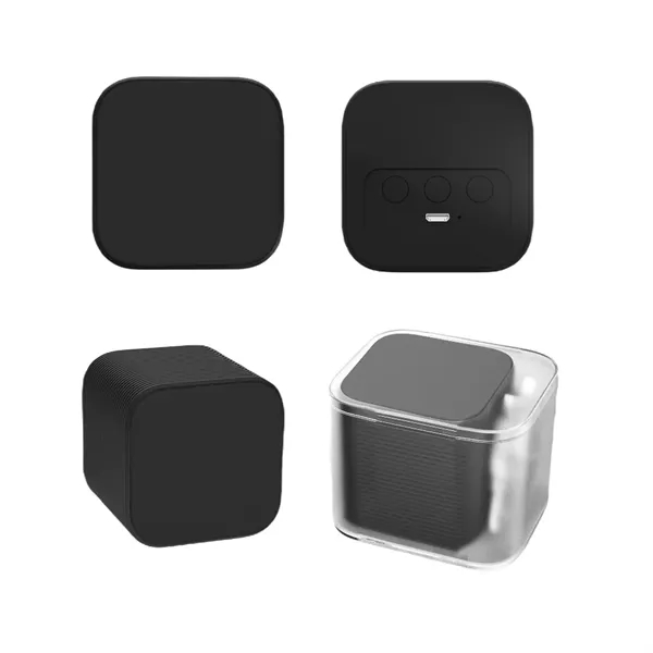 Mini cube wireless Bluetooth speaker plus 1 color silkscreen imprint on... from ASI 37218 Athena Promo (tm)