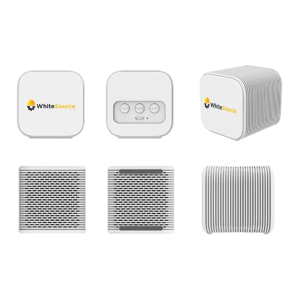 Mini cube wireless Bluetooth speaker plus 1 color silkscreen imprint on... from ASI 37218 Athena Promo (tm)