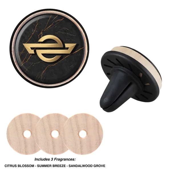 Premium clip-on vent air freshener with full-color dome design. Sustainable scented... from ASI 61966 HPG / HandStands