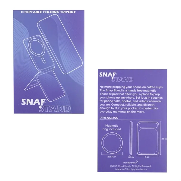 A sleek, magnetic phone tripod that folds flat for hands-free photos,... from ASI 61966 HPG / HandStands