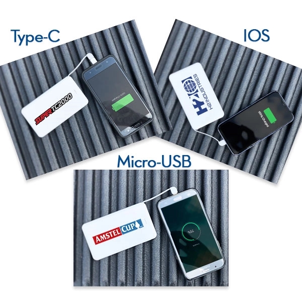 3-in-1, 4,000 mAh power bank with micro USB/lightning combo connector and... from ASI 63776 KTI Networks Inc / KTI Promo