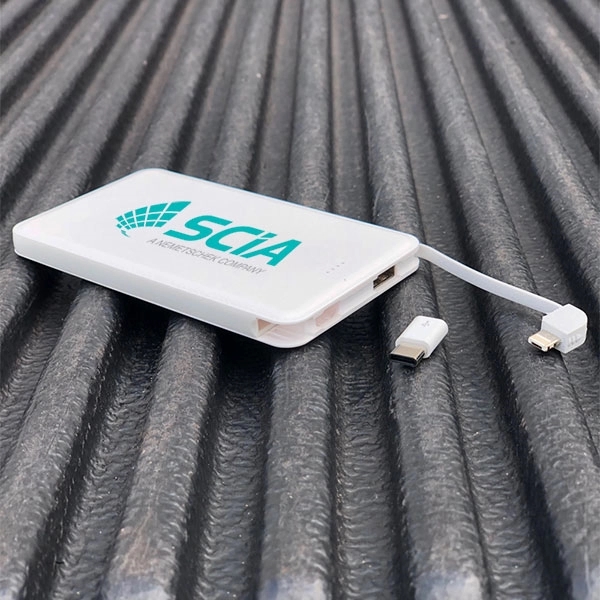 3-in-1, 2,500 mAh power bank with micro USB/lightning combo connector and... from ASI 63776 KTI Networks Inc / KTI Promo