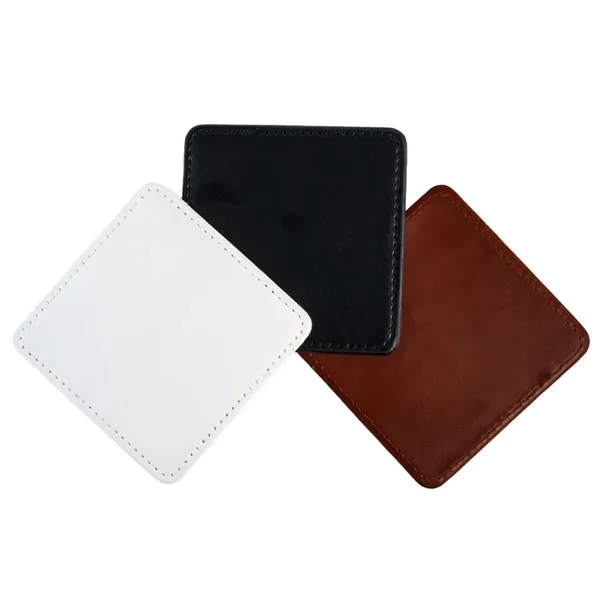 3.69" x 3.69" square shaped coaster made with faux leather.... from ASI 34415 Alpi International LTD