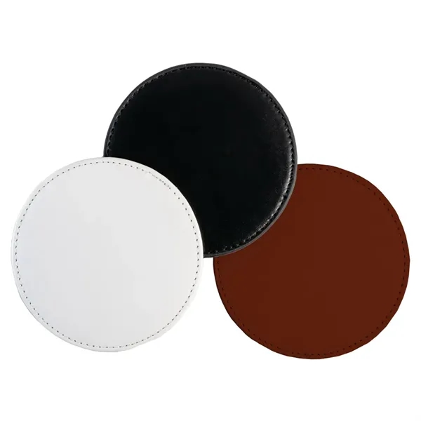 4" round coaster with faux leather look.... from ASI 34415 Alpi International LTD