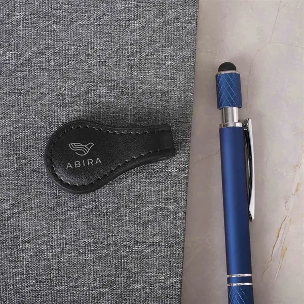 Premium magnetic clasp with PU loop that securely holds pens on... from ASI 61966 HPG / HandStands