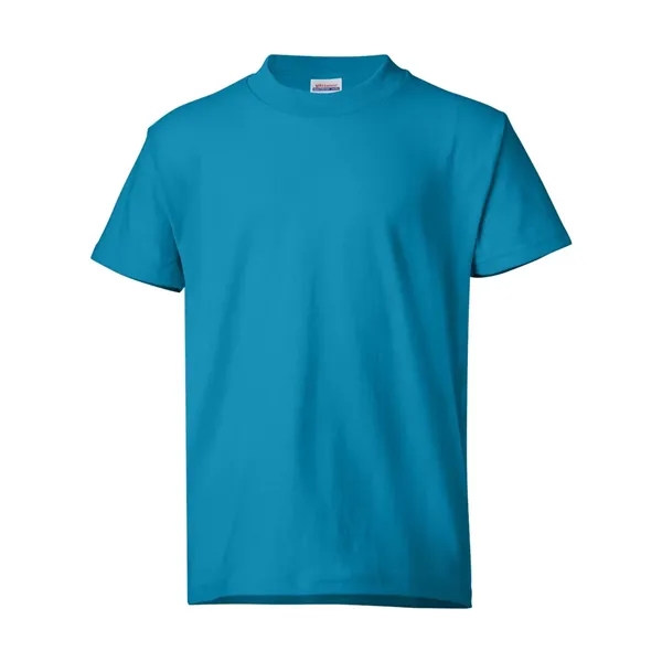 Youth-sized T-shirt made of cotton/poly with 5% recycled polyester from plastic... from ASI 84358 S&S Activewear