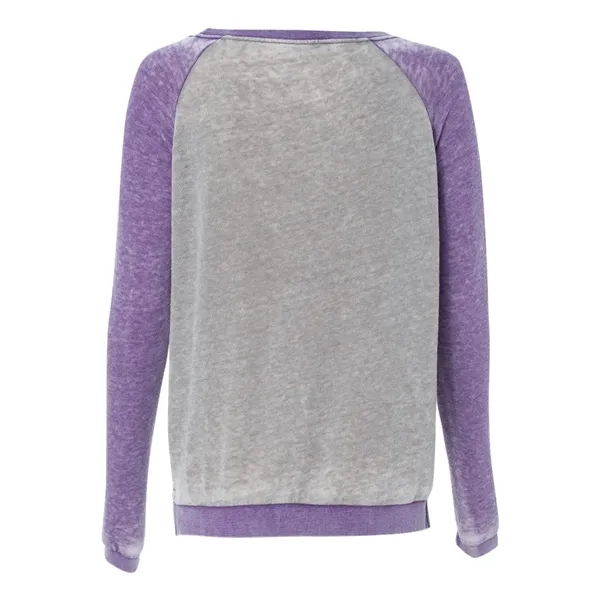 J. America Women's Zen Fleece Raglan Crewneck Sweatshirt, blank.... from ASI 84358 S&S Activewear