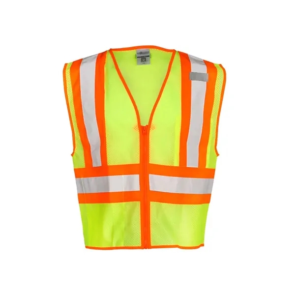 Orange mesh contrasting safety vest. Blank.... from ASI 84358 S&S Activewear