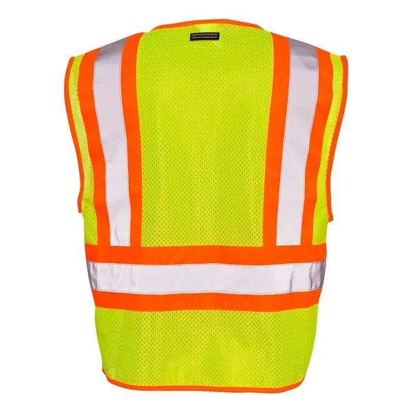 Orange mesh contrasting safety vest. Blank.... from ASI 84358 S&S Activewear