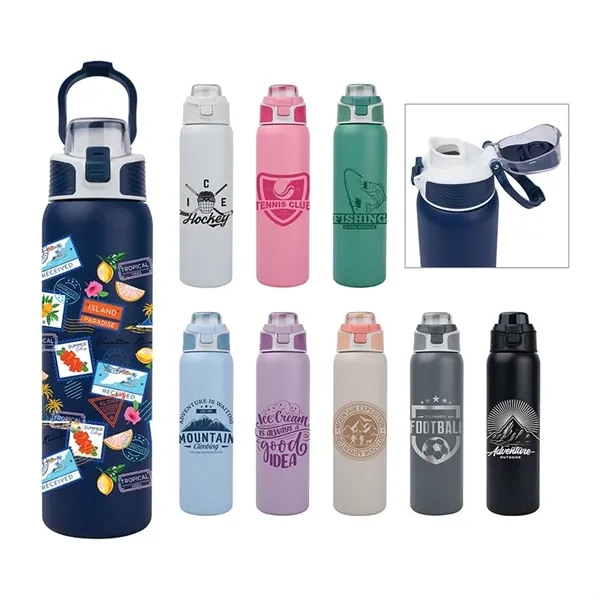 Brooke 28 oz. Double Wall, Stainless Steel Water Bottle... from ASI 67866 Logomark/Valumark