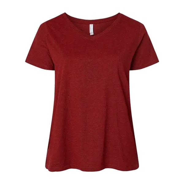 LAT Curvy Collection Women's Fine Jersey V-Neck Tee... from ASI 84358 S&S Activewear
