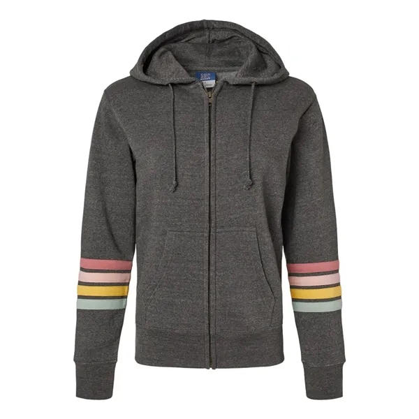 MV Sport Women's Striped Sleeves Full-Zip Hooded Sweatshirt... from ASI 84358 S&S Activewear