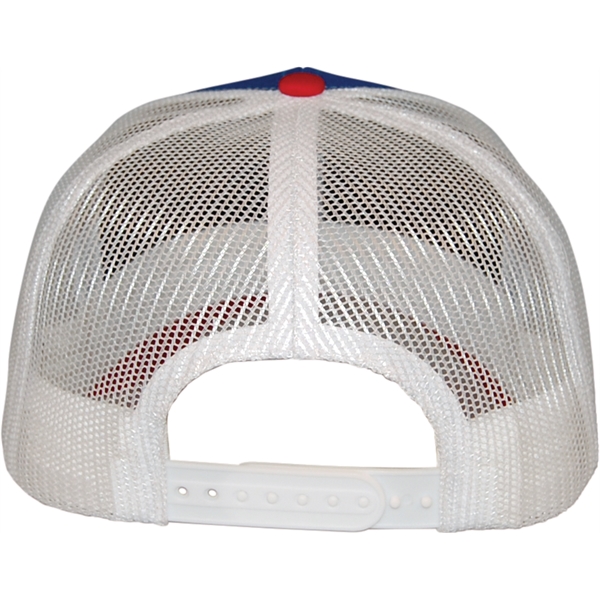 Six Panel, Mid Crown, Cotton Twill Trucker with Mesh Back, Curved... from ASI 43456 CF Headwear
