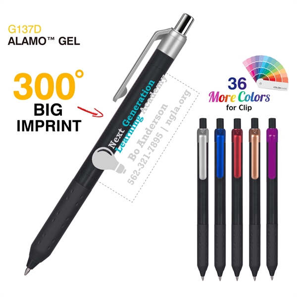 Alamo™ retractable style pen with gel ink and an extra-large 300-degree... from ASI 82498 RiteLine LLC